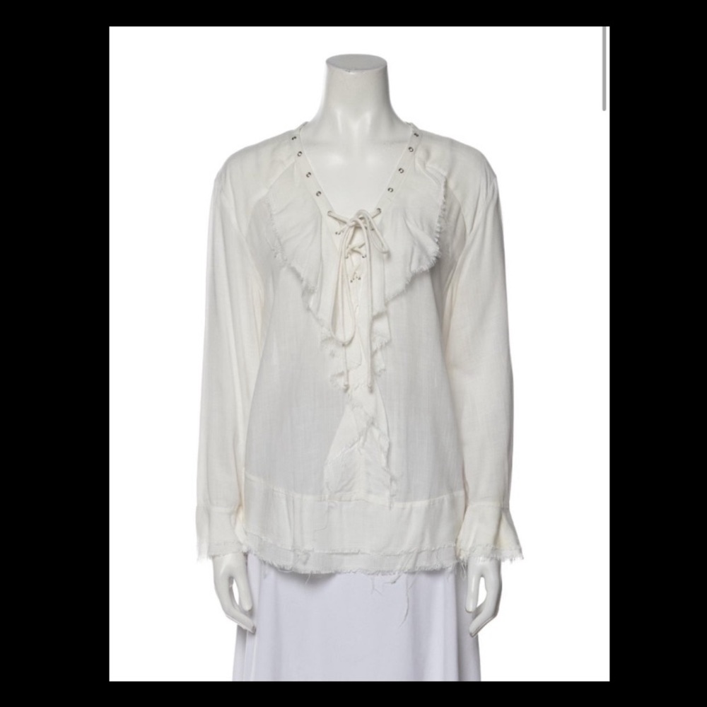 IRO White Ruffled eyelet Blouse